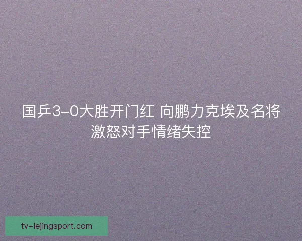 国乒3-0大胜开门红 向鹏力克埃及名将激怒对手情绪失控